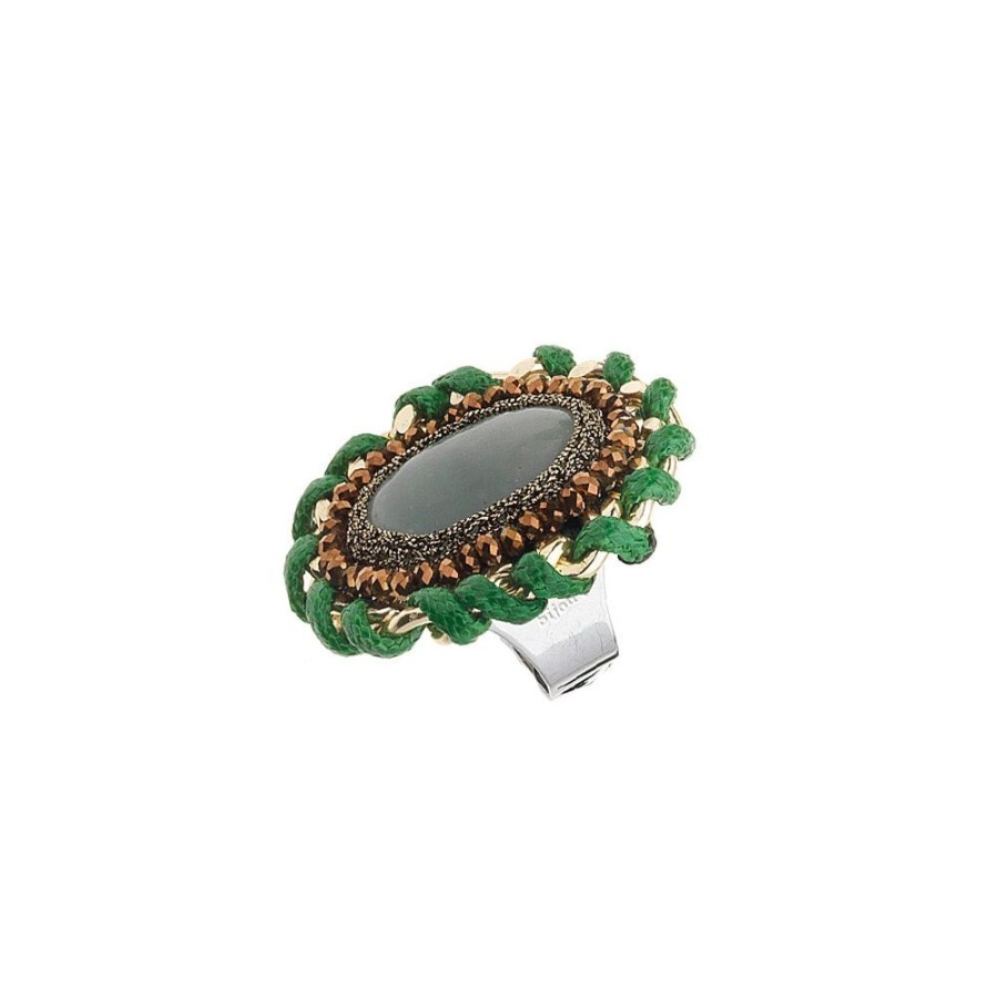 Donna Ottaviani | Anello Con Amazonite,Cristalli E Perline