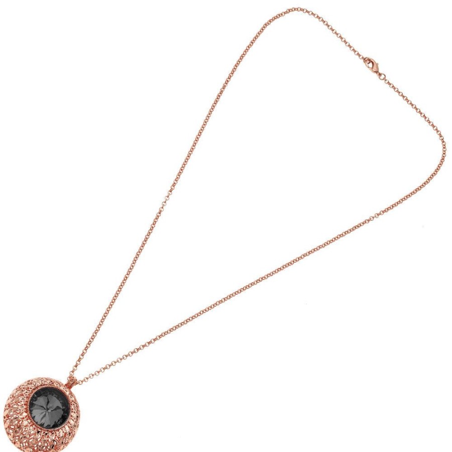 Donna Ottaviani | Collana Bronzo Oro Rosa C/Glitter Arg.E Strass