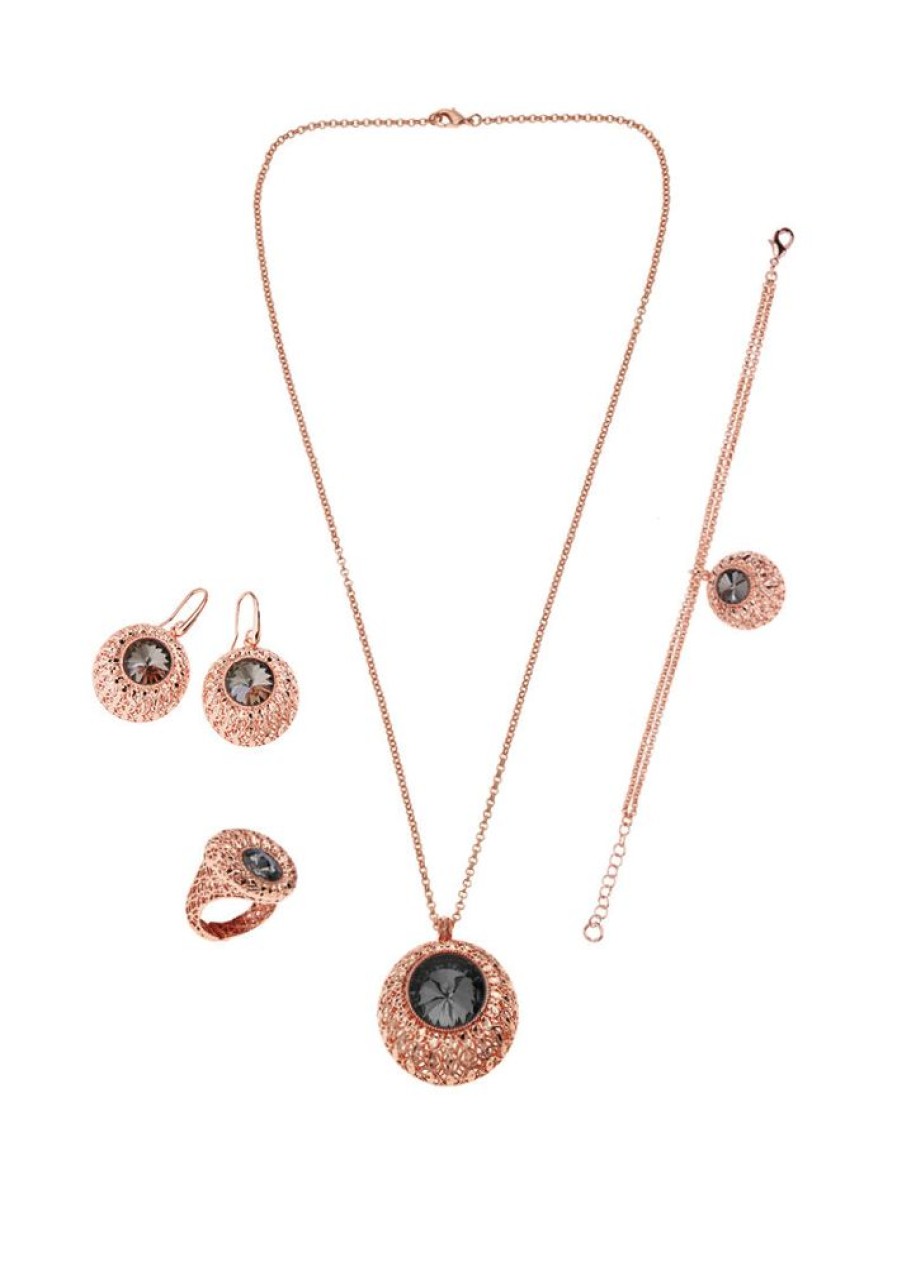 Donna Ottaviani | Collana Bronzo Oro Rosa C/Glitter Arg.E Strass