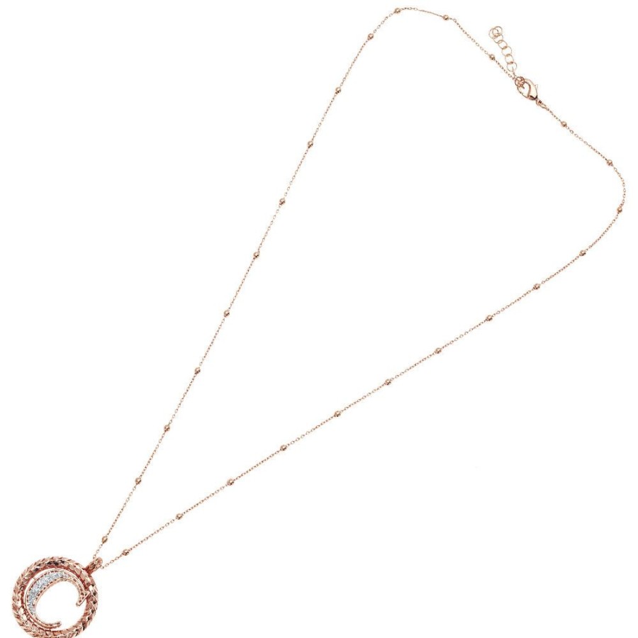 Donna Ottaviani | Collana In Bronzo Oro Rosa Con Glitter Argento